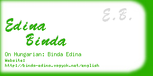 edina binda business card